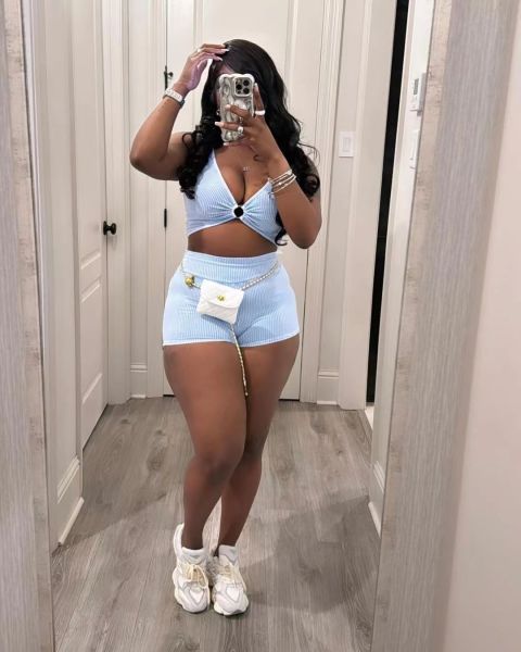 Women's casual stir fried shorts and small vest set