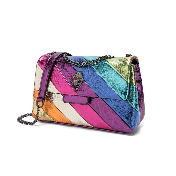 Rainbow Eagle Head Spliced Chain Single Shoulder Crossbody Bag