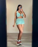 Women's casual stir fried shorts and small vest set