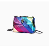 Rainbow Eagle Head Spliced Chain Single Shoulder Crossbody Bag