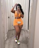 Women's casual stir fried shorts and small vest set
