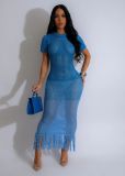 Women's gradient knitted beach skirt
