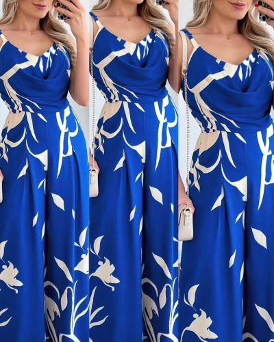Suspender open back waist wide leg jumpsuit