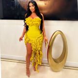 Women's ear trimmed dress