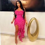 Women's ear trimmed dress