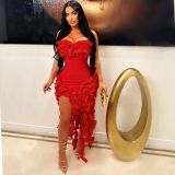 Women's ear trimmed dress
