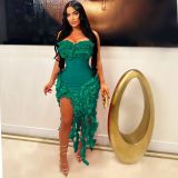Women's ear trimmed dress
