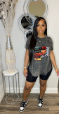 Women's printed set sports two-piece set
