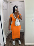 Deep V-pit stripe dress