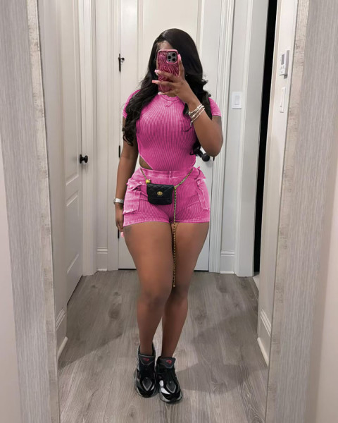 Women's water washed jumpsuit shorts set