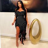 Women's ear trimmed dress