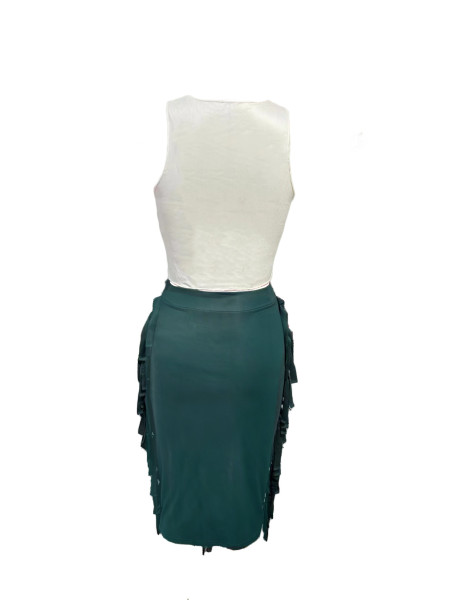 Fashion vest tassel skirt set