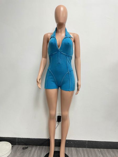 Off the Back Hanging Neck Stir Fried Washed Old jumpsuit NY8171
