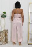 Striped printed chest wrapped leggings two-piece set