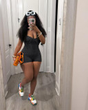 Thread suspender jumpsuit shorts
