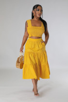 Wrapped chest patchwork skirt two-piece set Wrapped chest patchwork skirt two-piece set