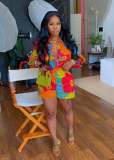 Flower long sleeved shirt and shorts set