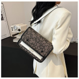 PU splicing popular letter tote crossbody bag