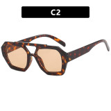 Double beam irregular sunglasses