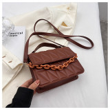 Handheld small square bag, simple diamond grid crossbody bag