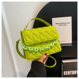 Handheld small square bag, simple diamond grid crossbody bag