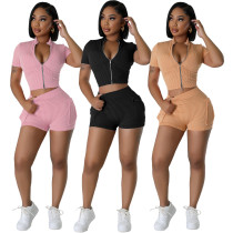 Two way zipper casual set