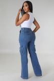 Organ bag loose high waisted wide leg ripped jeans