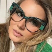 Color blocking cat eye flat lens anti blue light personalized glasses Color blocking cat eye flat lens anti blue light personalized glasses