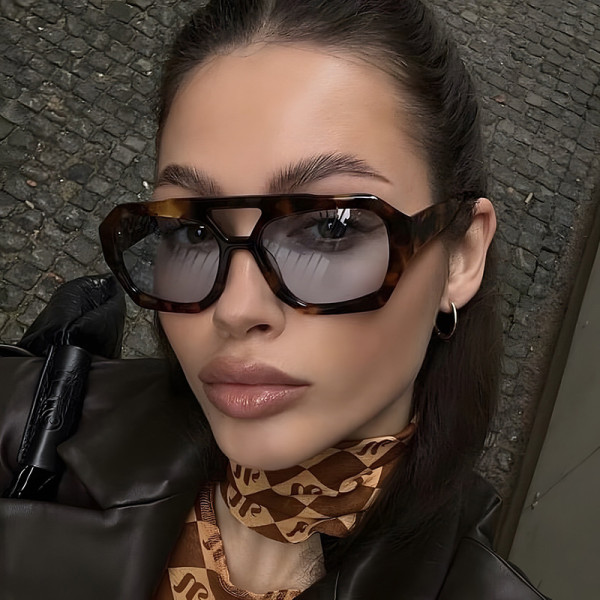 Double beam irregular sunglasses