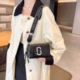 Camera bag with crocodile pattern single shoulder crossbody bag