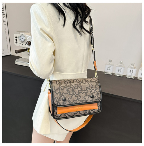 PU splicing popular letter tote crossbody bag