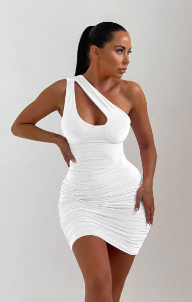 Sexy hollow buttocks pleated dress