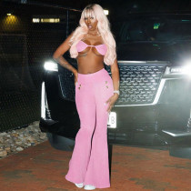 Open navel lace up bikini pants set Open navel lace up bikini pants set