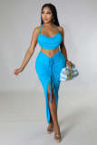 Hollow split strap backless two-piece set