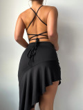 Open back lace up strap