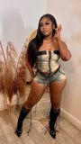 Tie up bra shorts elastic set