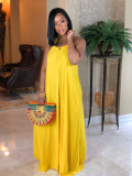 Women's camisole sleeveless loose Bohemian long skirt