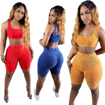 Rib tight tank top and cropped pants