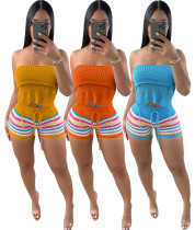 Women's sweater backless top tassel knit set