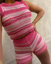 Women's striped sweater and tight pants set