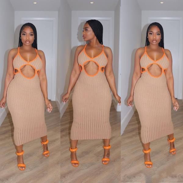 Chest hollow sexy dress