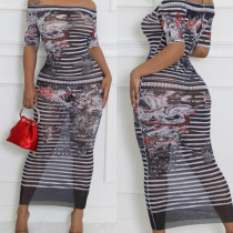 3D digital 3D printed short sleeved suit long skirt 3D digital 3D printed short sleeved suit long skirt