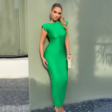 Tight backless hollow out design long skirt
