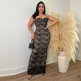 Dress lace suspender long skirt