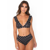 Ruffle edge depth V bikini