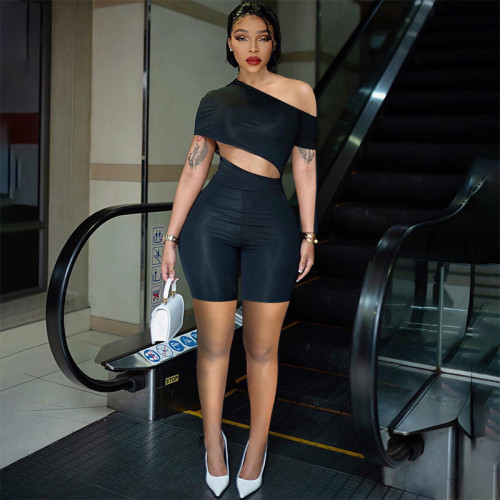 Off shoulder stretch jumpsuit