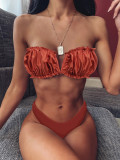 V-shaped bikini wrap top swimsuit