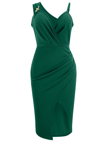 Sling waist slit dress