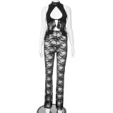 Lace hollow two-piece mesh set
