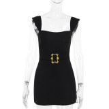 Metal accessory vest dress